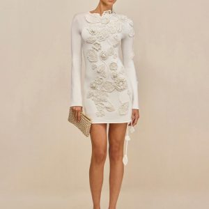 KAELA KNIT DRESS - OFF WHITE