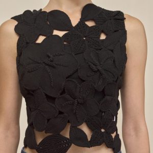 HARRINGTON CROCHET TOP - BLACK
