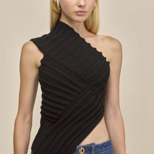 DEL KNIT TOP - BLACK
