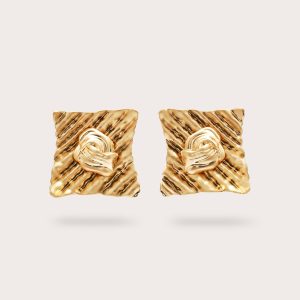 NAYDINE EARRING - BRUSHED BRASS