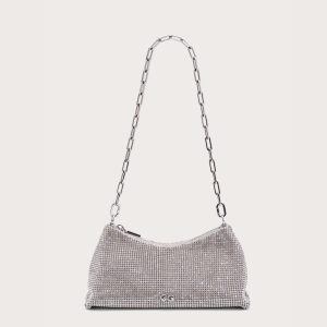 OSA RHINESTONE SHOULDER BAG - CLEAR