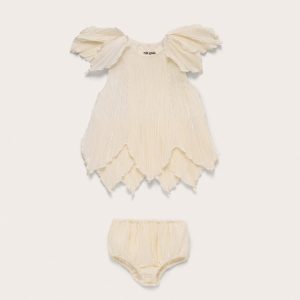 BABY PETAL DRESS & BLOOMER - OFF WHITE