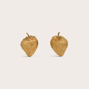 STRAWBERRY EARRING - ANTIQUE BRASS